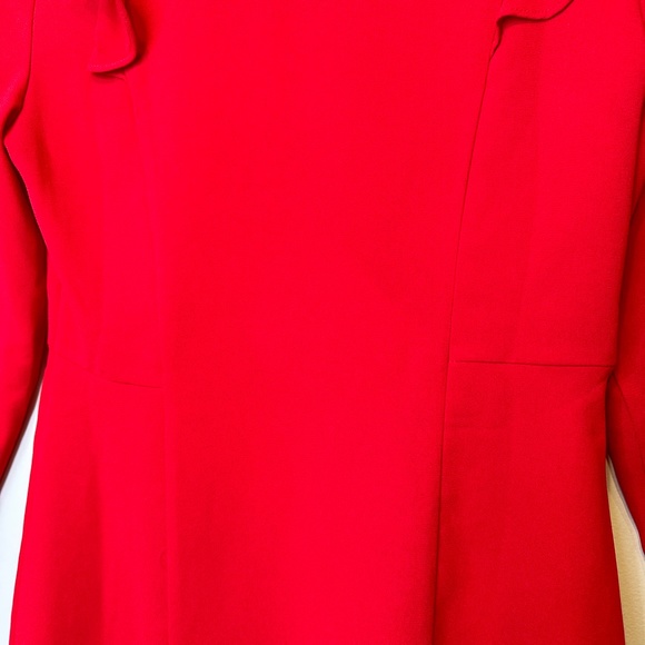Topshop | Retro Mod Design Ruffle Details V-Neck Holiday Mini Blazer Dress - Picture 9 of 15